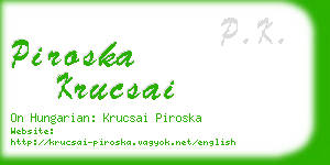 piroska krucsai business card